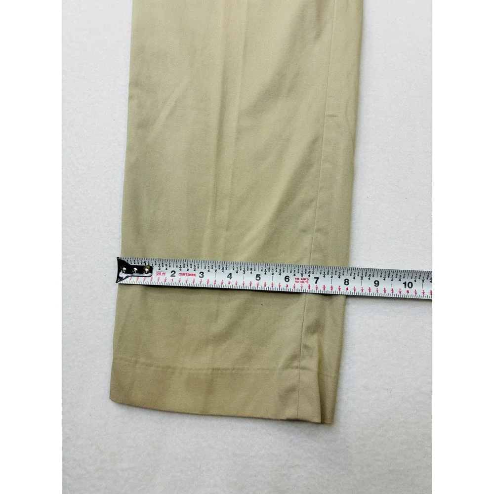 Express Photographer Mens Tan Khaki Flat Front Chino Trousers Dress Pants 33x30